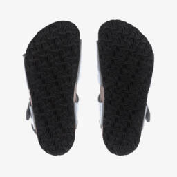 Birkenstock-Girls Silver Buckle Sandals | Childrensalon