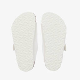 Birkenstock-صندل جلد صناعي لامع لون أبيض للبنات | Childrensalon