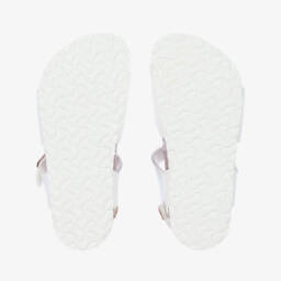 Birkenstock-صندل بابزيم جلد صناعي لون أبيض  | Childrensalon