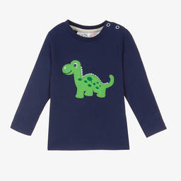 Boys Blue Cotton Maple The Dino Top