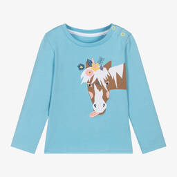 Blade & Rose-Girls Blue Cotton Bella The Horse Top | Childrensalon