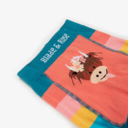 Blade & Rose-Girls Bonnie Highland Cow Striped Leggings | Childrensalon
