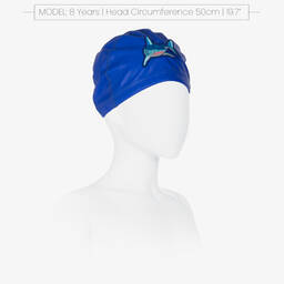 Bling2o-Boys Blue Shark Swimming Cap  | Childrensalon