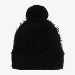 Bling2o-Girls Black Wool Pom-Pom Hat | Childrensalon
