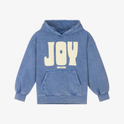 Bobo Choses-Blue Washed Organic Cotton Joy Hoodie | Childrensalon
