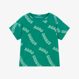 Bobo Choses-Green Organic Cotton T-Shirt | Childrensalon