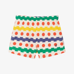 Bobo Choses-Ivory Organic Cotton Geometric Shorts | Childrensalon