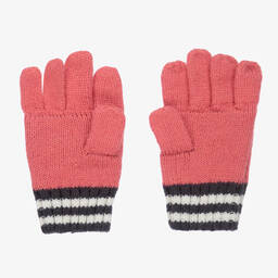 Boboli-Girls Pink Knitted Heart Gloves | Childrensalon