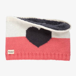 Boboli-Girls Pink & White Heart Snood | Childrensalon