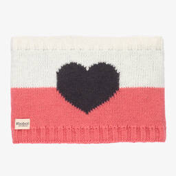 Boboli-Girls Pink & White Heart Snood | Childrensalon