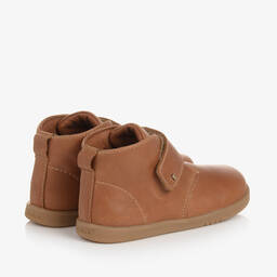 Bobux-Boys Tan Brown Leather Velcro Boots | Childrensalon
