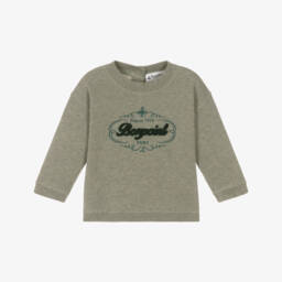 Boys Green Marl Sweatshirt with Embroidered Logo