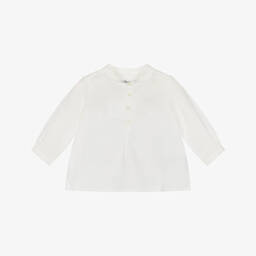 Bonpoint-Boys Ivory Linen Shirt | Childrensalon
