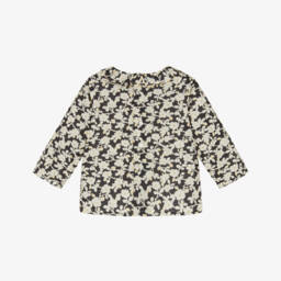 Bonpoint-بلوزة بطبعة ورود ليبرتي لون عاجي وأسود للبنات  | Childrensalon