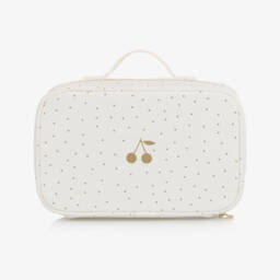 Bonpoint-حقيبة لمستلزمات الإستحمام قطن لون عاجي وذهبي(24 سم) | Childrensalon