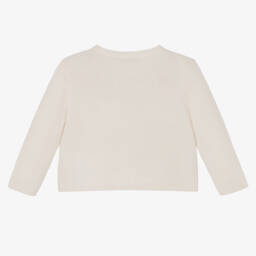 Bonpoint-كارديغان أطفال بناتي كشمير محبوك لون عاجي | Childrensalon