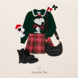 Bonpoint-Girls Red Pleated Tartan Kilt-Style Skirt | Childrensalon