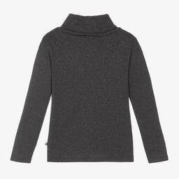 Bonpoint-Grey Cotton Roll Neck Top | Childrensalon