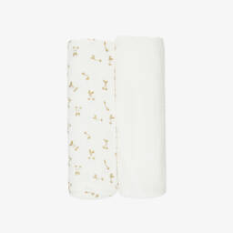 Bonpoint-لفافات قطن موسلين لون عاجي وذهبي (عدد 2) | Childrensalon