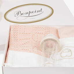 Bonpoint-طقم تغدية وبطانية لون زهري للأطفال | Childrensalon