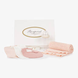 Bonpoint-طقم تغدية وبطانية لون زهري للأطفال | Childrensalon