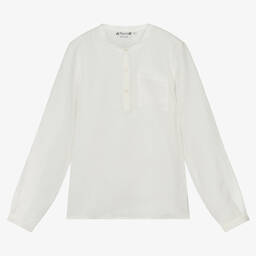 Bonpoint-Teen Boys Ivory Linen Shirt  | Childrensalon