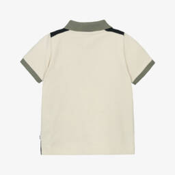 BOSS-Baby Boys Beige Colourblock Piqué Polo Shirt | Childrensalon