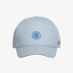 BOSS-Baby Boys Blue Cotton Double B Cap | Childrensalon