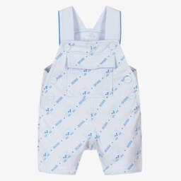 BOSS-Baby Boys Blue Cotton Jersey Dungarees | Childrensalon