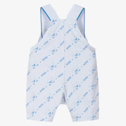 BOSS-Baby Boys Blue Cotton Jersey Dungarees | Childrensalon