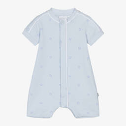 BOSS-Baby Boys Blue Cotton Piqué Shortie | Childrensalon