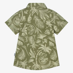 BOSS-Baby Boys Green Cotton Shirt | Childrensalon