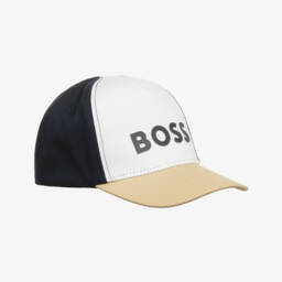 BOSS-Baby Boys Tricolour Cotton Cap | Childrensalon