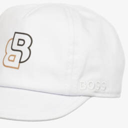 BOSS-Baby Boys White Cotton Cap | Childrensalon