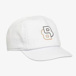 BOSS-Baby Boys White Cotton Cap | Childrensalon
