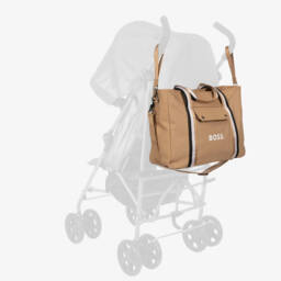 BOSS-Beige Stripe Changing Bag (43cm) | Childrensalon