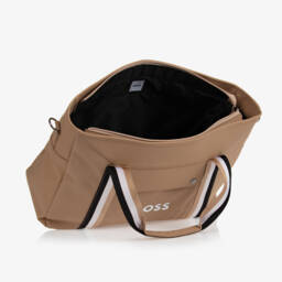 BOSS-Beige Stripe Changing Bag (43cm) | Childrensalon