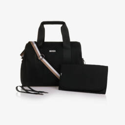 BOSS-Black Overnight Changing Bag with Logo Strap (38cm) | Childrensalon