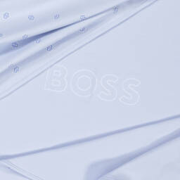 BOSS-Blue Cotton Jersey Blanket (74cm) | Childrensalon