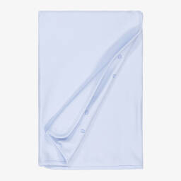 BOSS-Blue Cotton Jersey Blanket (74cm) | Childrensalon