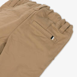 BOSS-Boys Beige Cotton Twill Trousers | Childrensalon