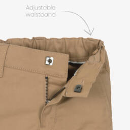 BOSS-Boys Beige Cotton Twill Trousers | Childrensalon