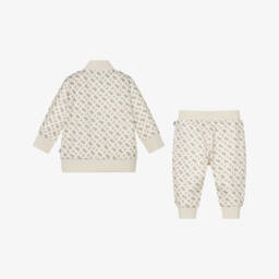 BOSS-Boys Beige Monogram Tracksuit | Childrensalon