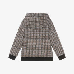 BOSS-Толстовка в клетку черная бежевая и белая для мальчиков | Childrensalon