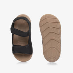 BOSS-Boys Black Faux Leather Sandals | Childrensalon