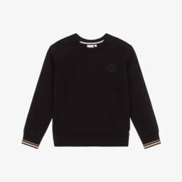 Свитер чёрный из хлопка и шерсти для мальчиков