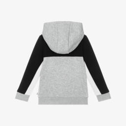 BOSS-توب بسحاب قطن جيرسي بألوان بلوك لون رمادي للأولاد | Childrensalon