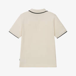 BOSS-قميص بولو قطن لون عاجي للأولاد | Childrensalon