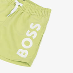 BOSS-Boys Lime Green Swim Shorts | Childrensalon