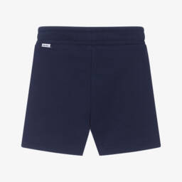 BOSS-Boys Navy Blue Cotton Shorts | Childrensalon